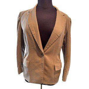 Pendleton 100%‎ Virgin Wool Blazer Womens 14 Beige One Button Tan Khaki Jacket